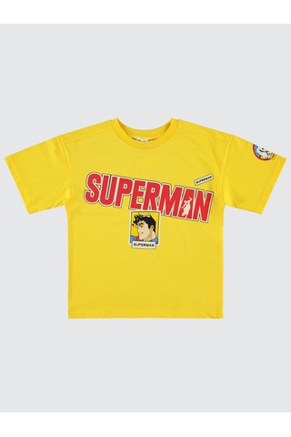 Süperman Erkek Çocuk Tişört 6-9 Yaş Sarı