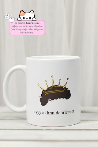 Prens Replik Baskılı Kupa Bardak - Ayyy Aklımı Delireecem Beyaz