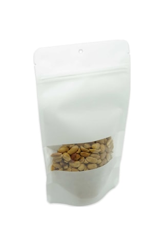 13X22.5X7 Beyaz Kraft Pencereli Kilitli Doypack 50 Adet