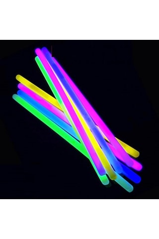 100 Adet Kalın Glow Stick Parti Işığı Neon Işık Fosforlu Çubuk Işıklı Çubuk Ultra Canlı Parlak Işık
