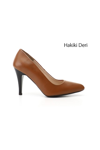 Gönderi(R) Gönderi R Kadın Taba Antik Sivri Burun İnce Topuklu Hakiki Deri Stiletto Gdza134m0473 Taba