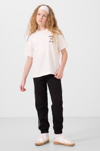 Tommylife Ekru-siyah O Yaka Baskılı Lastik Paçalı Standart Fit Kız Çocuk Eşofman Takım - 75186 Ekru/sıyah Ekru - Siyah