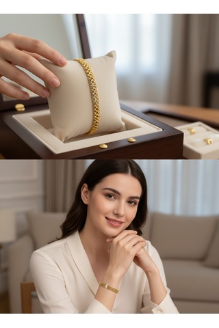 Xupıng Gold Renk Taşlı Kadın Bileklik