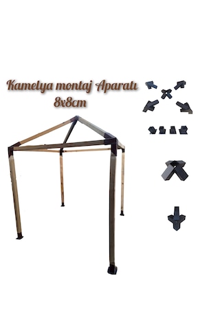 Kamelya 8x8cm Montaj Seti Demir Bağlantı Pergola Çardak Gölgelik