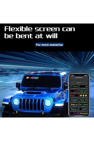 Opulentliving Esnek Bluetooth Led Araç Reklam Ekranı - Ip65 Su Geçirmez, Rgb, Özel Tasarım, 16x32/64/96 Diğer