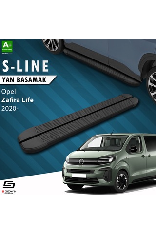 S-dizayn Opel Zafira Life Uzun Şase S-line Siyah Yan Basamak 243 Cm 2020 Üzeri A+ Kalite