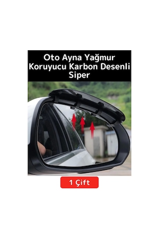 Premium Yüksek Kaliteli Otomobil Ayna Yağmur Koruyucu Karbon Desenli Otomobil Yan Ayna Siper 1 Çift