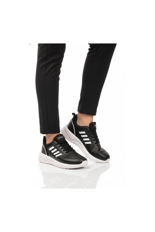 Siyah Beyaz Bağcıklı Hafif Esnek Unisex Spor Ayakkabı Nereus G Siyah - Beyaz