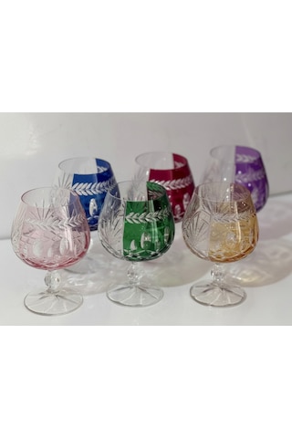 Bohemia Kristal Bardak Lüsterli 250 Cc 6 Adet Çok Renkli