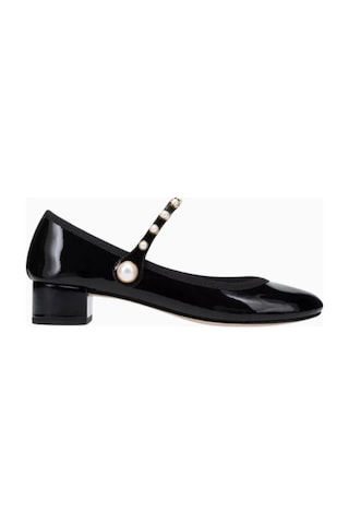 Repetto Rose 30 Mary Jane Pumps, Parlak Deri, Inci Detaylı, 30mm Topuk, Zarif Fransız Tasarımı Siyah