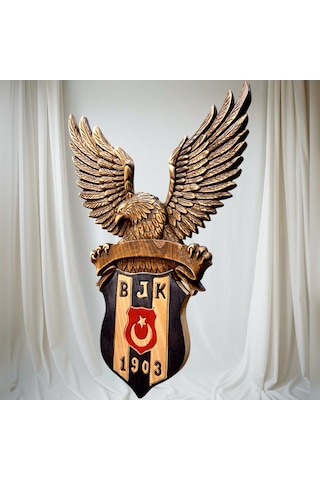 Ahşap Beşiktaş Logolu Kartal Dekoratif Duvar Panosu