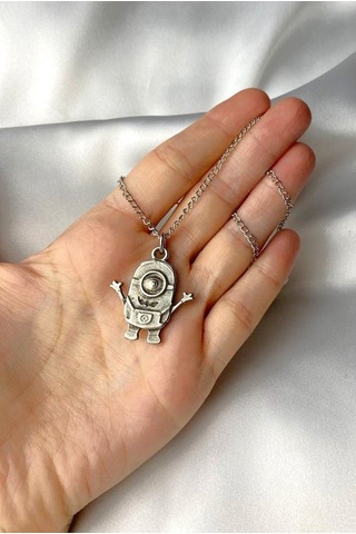 Eğlenceli Minyonlar - Gümüş Kaplama Kolye Çok REnkli