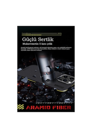 Joko Apple iPhoneUyumlu 15 Pro Max Kılıf Aramid 600d Kevlar Karbon Fiber Magsafe Kapak - Kırmızı Çok Renkli
