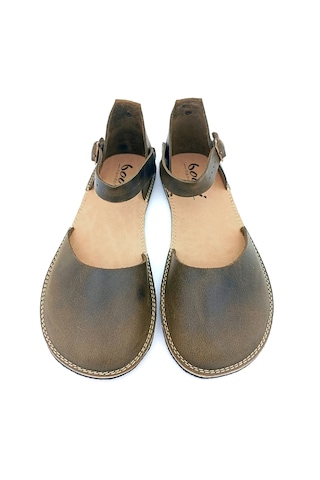 Bodhi Handcraft Kadın Barefoot Hakiki Deri Minimalist Günlük Sandalet El İmalatı Haki