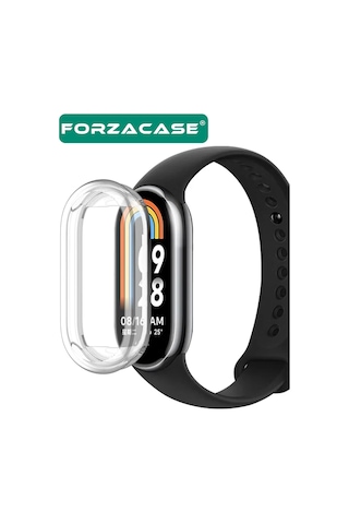 Forzacase Xiaomi Mi Band 9 İle Uyumlu Önü Kapalı Ekran Korumalı Silikon Kılıf - Fc010 Şeffaf