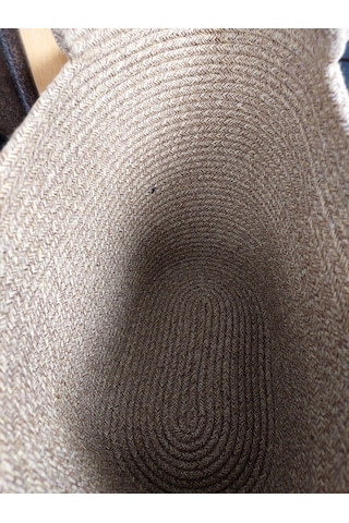 Doğal Hasır Jüt El Örmesi Bayan Çanta-bej Kırçıllı Bej