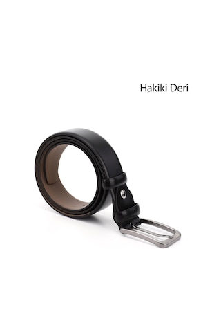 Gönderi(R) Gönderi R Siyah Hakiki Deri 3,5 Cm Klasik Kemer Siyah