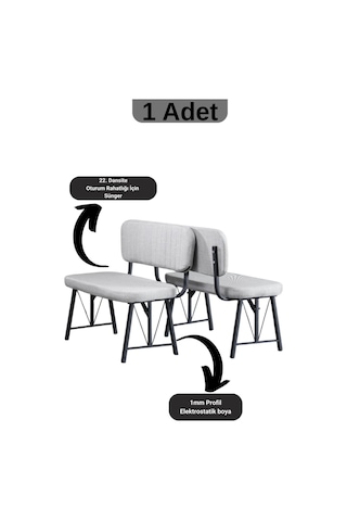 Elfin Mutfak , Yemek Odası Bahçe Balkon Otel Restoran Kafe Bench, Puf, Sırtlı Bench -1 Adet Gri Gri