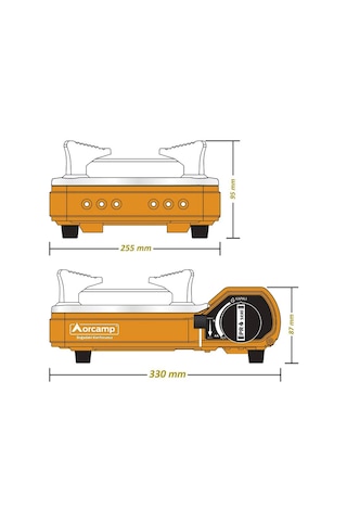 Orcamp Tekli Portatik Ocak Turuncu CK-505 Turuncu
