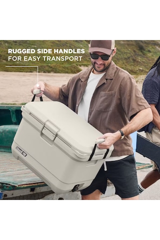 Coleman Pro 45qt Kamp Buzluğu 43l Taşınabilir 4 Gün Soğuk Tutar 74 Kutu Kapasiteli Tekne Yat Karavan Bej