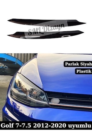 Golf 7-7.5 Far Kaşı Kaplama Şerit Parlak Siyah 2012-2020 Plastik