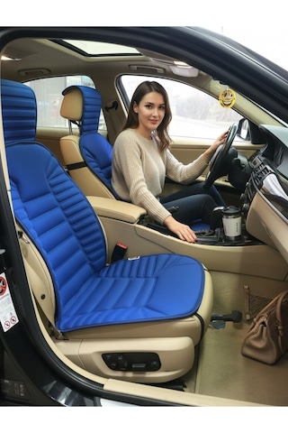 Fiat Egea Uyumlu Mavi Koltuk Kılıf Koruyucu Minderi Ön 2li Minder Ortopedik Lüks