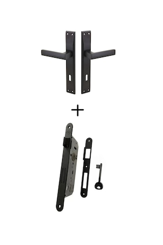 Aynalı Kapı Kolu Oda Siyah/ Metlox Sessiz 40mm Oda Kapı Kilidi