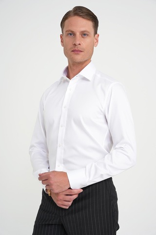 Efor Slim Fit %100 Pamuk Non Iron Kumaş Klasik Beyaz Gömlek Gk 734 Beyaz