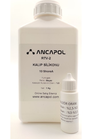 Rtv-2 Kalıp Silikonu 1.Kalite Beyaz 10 Shore A 1 Kg