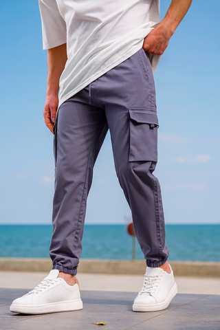 Kargo Cepli Paraşüt Kumaş Antrasit Renk Erkek Pantolon-1815 K.antrasit