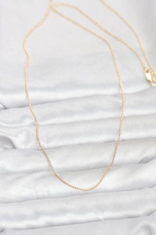 Cm 14k Gold Renk İnce Top Zincirli 60 Cm Kadın Kolye - Lisinya altın