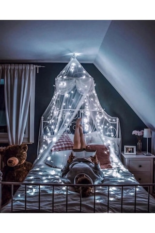 10 Mt Eklenebilir 100 Ledli Beyaz Sabit Yılbaşı Led Aydınlatma