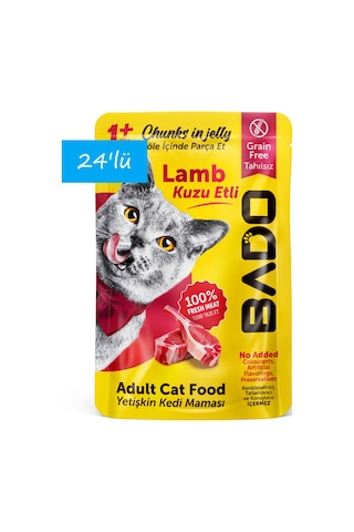 Bado Yetişkin Yaş Kedi Maması Kuzu Etli 85gr 24'lü
