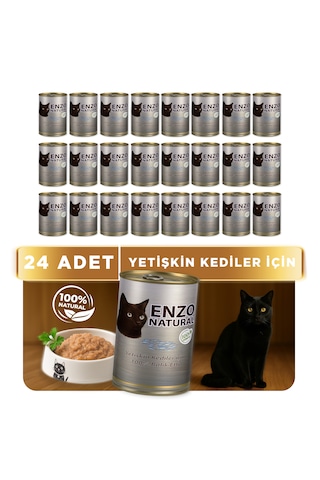 Enzo Natural Balık Etli Konserve Yaş Kedi Maması 410 Gr X 24