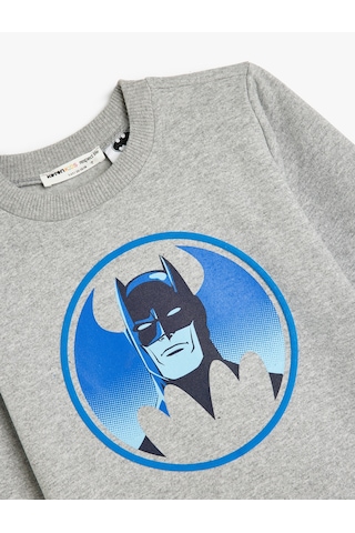 Koton Batman Sweatshirt Lisanslı Baskılı Şardonlu Gri 5wkb10520tk Gri