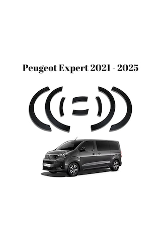 Peugeot Expert 2021 2022 2023 2024 2025 Uyumlu Kapı Ve Çamurluk Koruma Premium Dodik Seti Siyah 8 Parça Tam Set