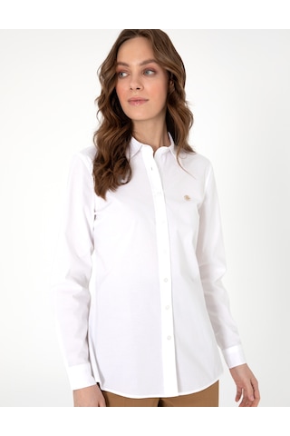 Pierre Cardin Kadın Beyaz Gömlek Desenli 50313589-vr013 Beyaz