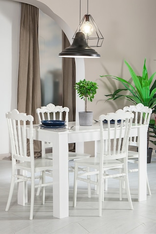 Arda / Artemis Mutfak Masa Takımı 1 Masa 4 Sandalye - Beyaz