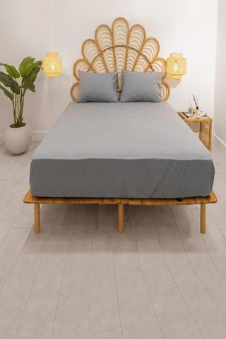Bebesi Çift Kişilik Havlu Çarşaf Takımı Renk Açık Gri 150x200 Cm Açık Gri