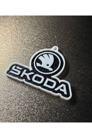 Markanıza Özel Petek Desenli Skoda Yazılı 3d Anahtarlık