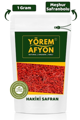 Yörem Afyon Meşhur Safranbolu Odun Ateşinin Yanında Kurutulmuş Yerli Mahsul Hakiki Safran Crocus Sativus 1gr