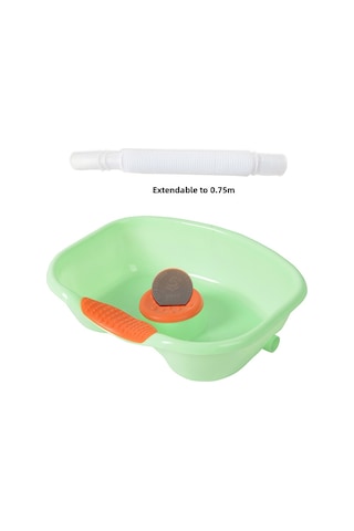 Maiyame Yatakta Kullanan Yaşlı, Hasta Ve Postpartum Kadınlar İçin Konforlu Yatay Saç Yıkama Tepsisi - Yeşil Güncellenmiş Versiyon Yeşil