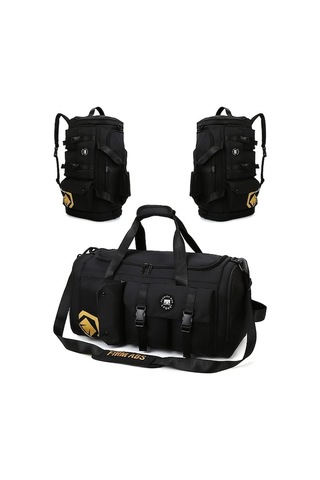 Sandwich Yobenki 003 Siyah Seyahat Sırt Çantası: Omuz Askılı, Ayakkabı Bölmesi Siyah