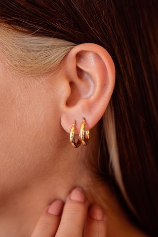 1 Cm Düz Halka Altın Küpe