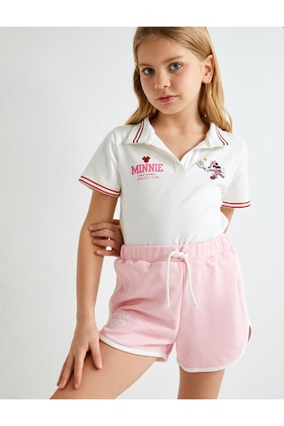 Koton Minnie Mouse Tişört Polo Yaka Lisanslı Kısa Kollu Ekru 4skg10596ak Ekru