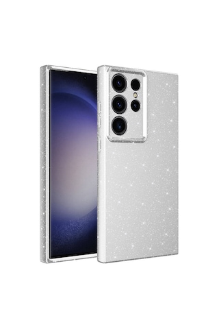 Zore Galaxy Uyumlu S24 Ultra Kılıf Kamera Korumalı Simli Lüks Koton Kapak - Pembe Pembe