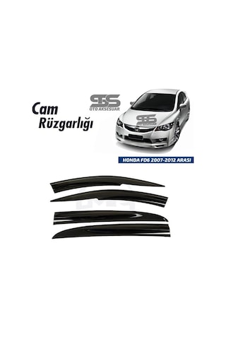 Cam Rüzgarlığı Honda Fd6 2007-2012 Arası Mügen Tip Piano Black