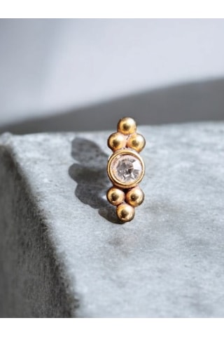 Taşlı Model Altın Renk Helıx Tragus Conch Piercing Altın