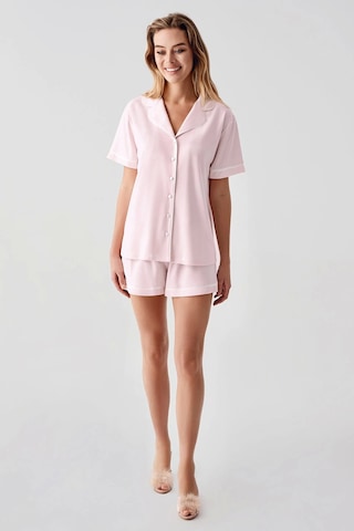 Freshness 324 Kadın 4'lü Sabahlıklı Şorlu Pijama Takımı Pembe