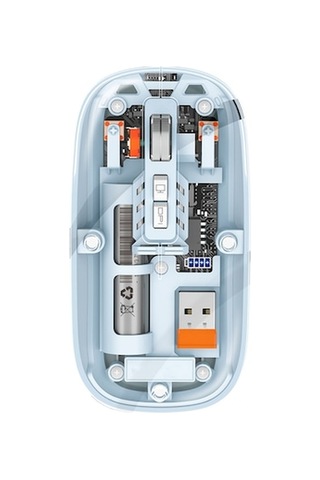 Didadodo Şeffaf Kablosuz 3 Modlu Bluetooth 5.1 Oyun & Ofis Faresi - 1600dpi, Sessiz Tuşlar, Type-c Şarj Şık Tasarım Şeffaf